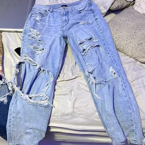 American eagle jeans, stretchy waistband, light blue